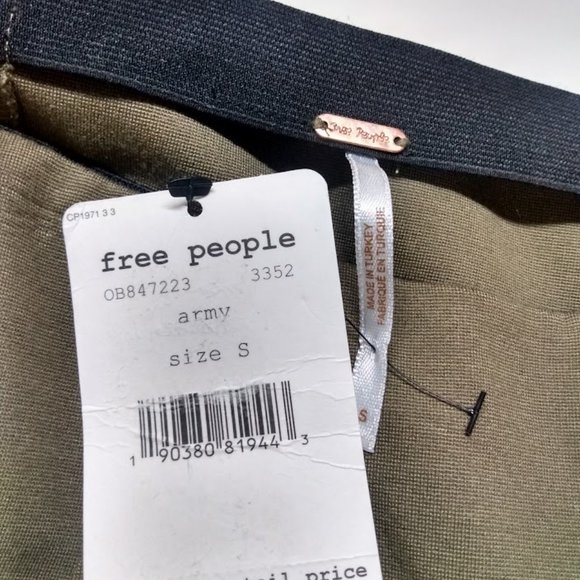 Free People NWT Highlands A-line Army Green Mini Skirt Size Small - Picture 7 of 11